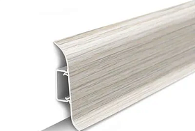 Напольный плинтус Идеал Классик К-П55п (пластиковый с кабель-каналом) 252 Ясень белый, 2200мм/55мм/22мм, 1 м.п.